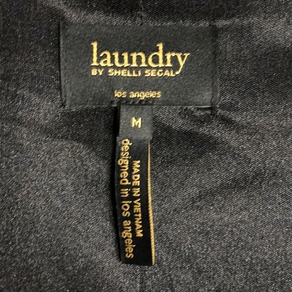 NEW - LAUNDRY BY SHELLI SEGAL Blue, Tan & White Side Tie Wrap Dress Size Medium - Picture 5 of 6